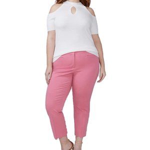 Lane Bryant Pants Crop Pink Stretch Size 24 (NWT)